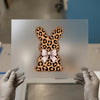 Leopard Print Bunny with Bow | DTF Transfer Ready to Press | Cute Heat Transfer