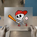 Baseball Skeleton DTF Transfer Ready to Press | Cartoon Heat Transfer