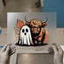 Highland Cow Ghost | DTF Transfer Ready to Press | Spooky Cute Heat Transfer