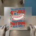 4th of July Hot Dog | DTF Transfer Ready to Press | Patriotic Heat Transfer