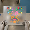 Christmas Reindeer with Lights | DTF Transfer Ready to Press | Festivity Heat Transfer