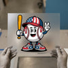Baseball Mascot with Bat | DTF Transfer Ready to Press | Patriotic Heat Transfer