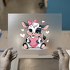 Cute Baby Cow with Heart | DTF Transfer Ready to Press | Cartoon Heat Transfer