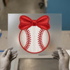 Baseball with Red Bow | DTF Transfer Ready to Press | Sports Heat Transfer