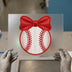 Baseball with Red Bow | DTF Transfer Ready to Press | Sports Heat Transfer