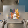 Cute Cat Family & Flowers | DTF Transfer Ready to Press | Boho Heat Transfer