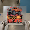 Crushin' Hearts Monster Truck | DTF Transfer Ready to Press | Valentine's Heat Transfer