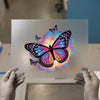 Vibrant Neon Butterfly | DTF Transfer Ready to Press | Sparkling Heat Transfer