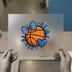 Basketball with Bow & Heart | DTF Transfer Ready to Press | Sports Heat Transfer