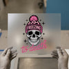 Skull 'Freezing to Death' | DTF Transfer Ready to Press | Pink Leopard Heat Transfer