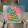 Retro Christmas Tree & Flowers | DTF Transfer Ready to Press | Holiday Heat Transfer
