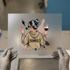 Dramatic Woman with Wine | DTF Transfer Ready to Press | Iconic Persona Heat Transfer