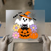 Retro Spooky Ghost & Cat | DTF Transfer Ready to Press | Halloween Heat Transfer
