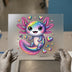 Rainbow Axolotl DTF Transfer Ready to Press | Kawaii Heat Transfer