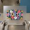Floral Nurse DTF Transfer Ready to Press | Retro Style Heat Transfer