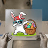 Dabbing Easter Bunny DTF Transfer Ready to Press | Cartoon Heat Transfer