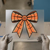 Basketball Bow with Glitter | DTF Transfer Ready to Press | Sporty Chic Heat Transfer