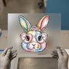 Pastel Bunny with Heart Glasses | DTF Transfer Ready to Press | Cute Heat Transfer