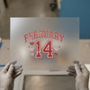February 14 distressed Heart | DTF Transfer Ready to Press | Retro Love Heat Transfer