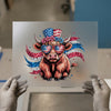 American Highland Cow DTF Transfer Ready to Press | Patriotic Heat Transfer