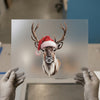 Santa Reindeer Design | DTF Transfer Ready to Press | Christmas Heat Transfer