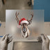 Santa Reindeer Design | DTF Transfer Ready to Press | Christmas Heat Transfer
