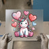 Cute Unicorn with Heart Balloons | DTF Transfer Ready to Press | Kawaii Heat Transfer