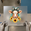 Cute Highland Cow Headband DTF Transfer Ready to Press | Boho Farm Heat Transfer