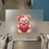 Cute Teddy Bear with Heart | DTF Transfer Ready to Press | Adorable Heat Transfer