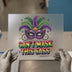 Mardi Gras Mask 'Can't Mask This Sass' | DTF Transfer Ready to Press | Festive Heat Transfer